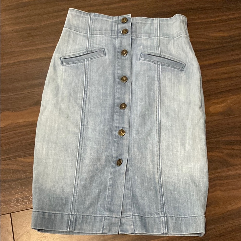 7 For All Mankind denim Pencil Skirt